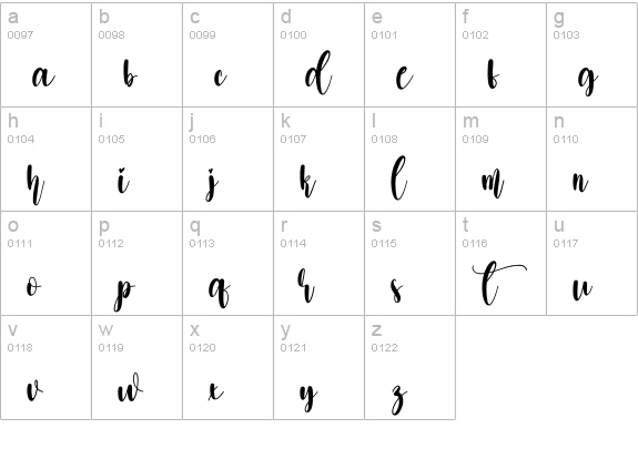 Mellody lowercase a-z preview