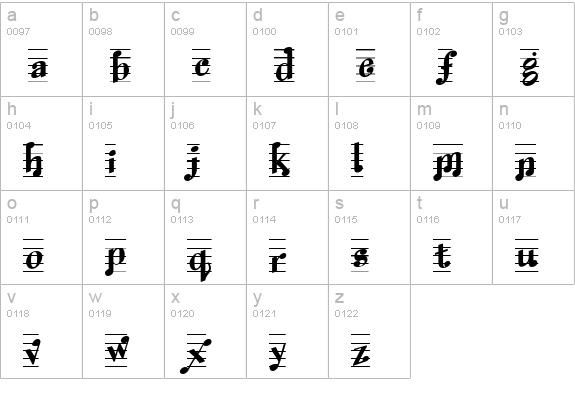 Melody Maker lowercase a-z preview