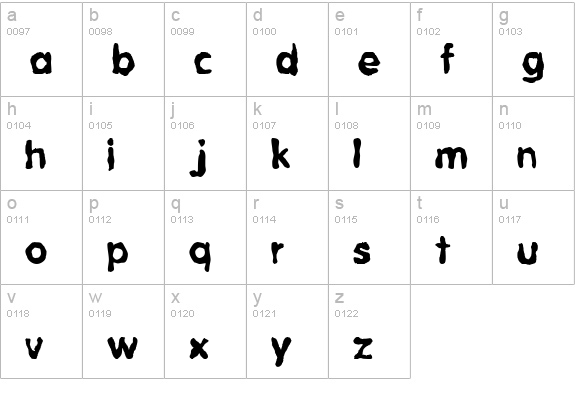 Melted Moments lowercase a-z preview