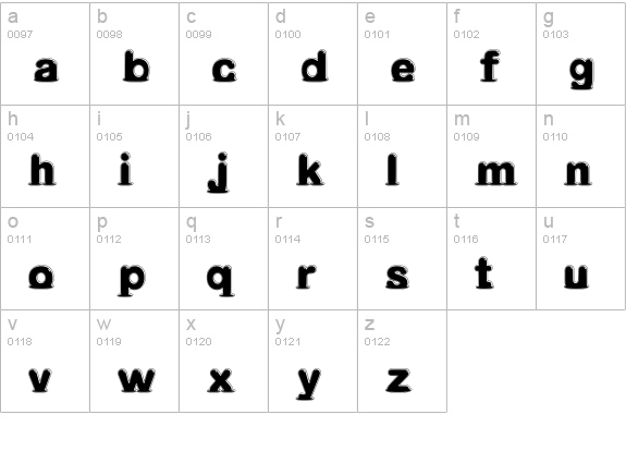 Melted_Crystal lowercase a-z preview