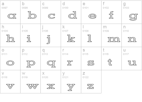 Memphis-Medium HE lowercase a-z preview