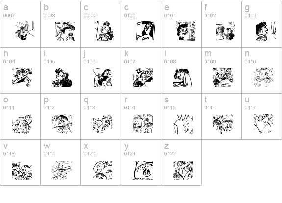 Menschenskinder lowercase a-z preview
