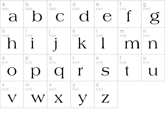 Merida lowercase a-z preview