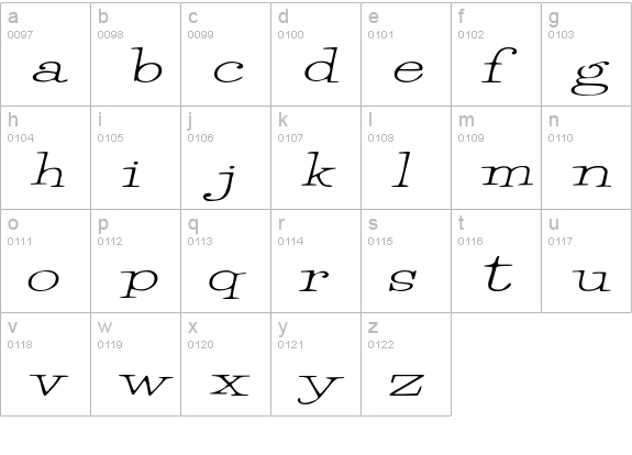 Merrill Italic lowercase a-z preview