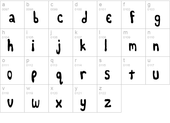Messy Annie normal lowercase a-z preview