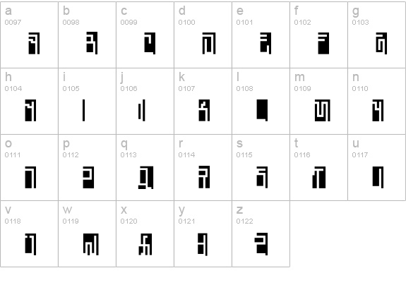 Metal lowercase a-z preview