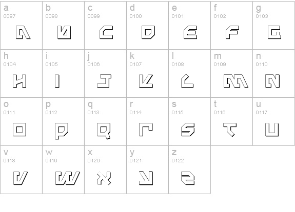 Metal Storm 3D lowercase a-z preview