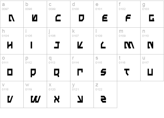 Metal Storm Condensed lowercase a-z preview