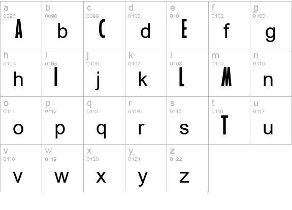 MetallicA NEW lowercase a-z preview