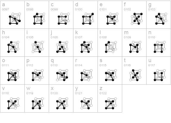 MetallicElement-Regular lowercase a-z preview