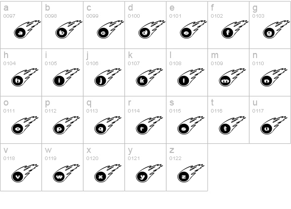 Meteor GM lowercase a-z preview