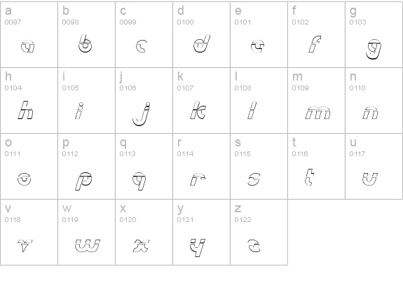 Metroplex Outline Laser lowercase a-z preview