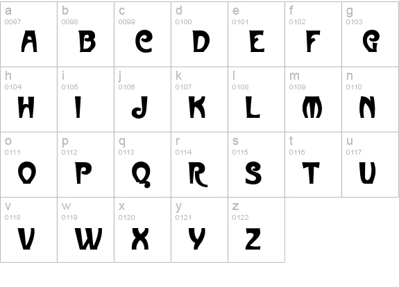 Metropolitaines lowercase a-z preview