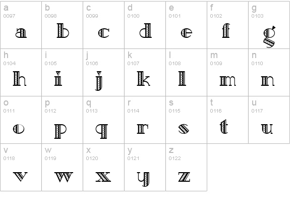 MetroRetroRedux lowercase a-z preview