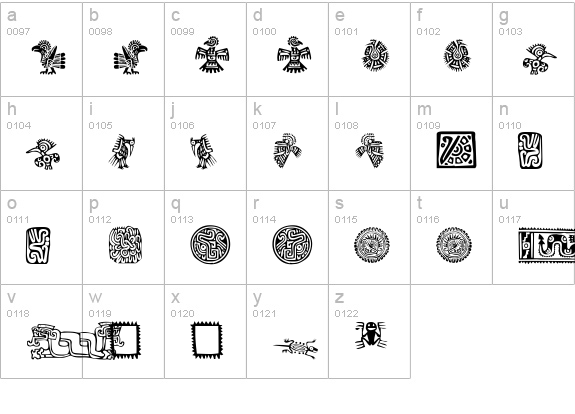 Mexican Ornaments lowercase a-z preview