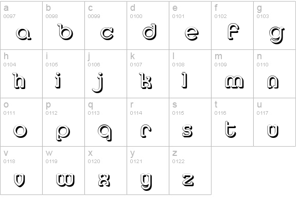 MexicoShadow-Regular lowercase a-z preview