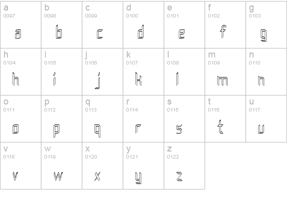 Mezzoforte lowercase a-z preview