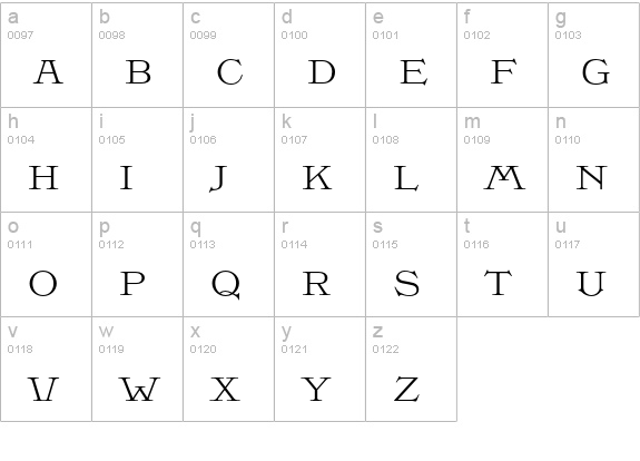 MFC Damask lowercase a-z preview