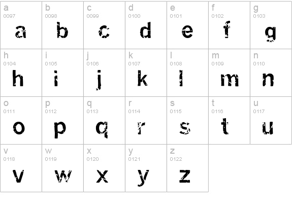 Miasm Infection lowercase a-z preview