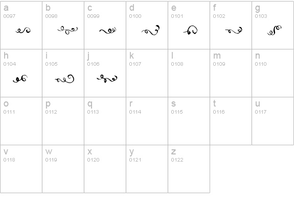 Michelle Ornaments lowercase a-z preview