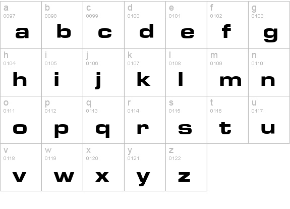 Micro-Bold lowercase a-z preview