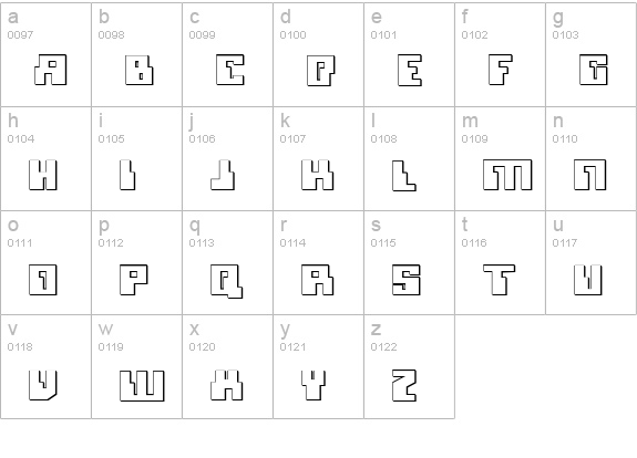 Micronian 3D lowercase a-z preview