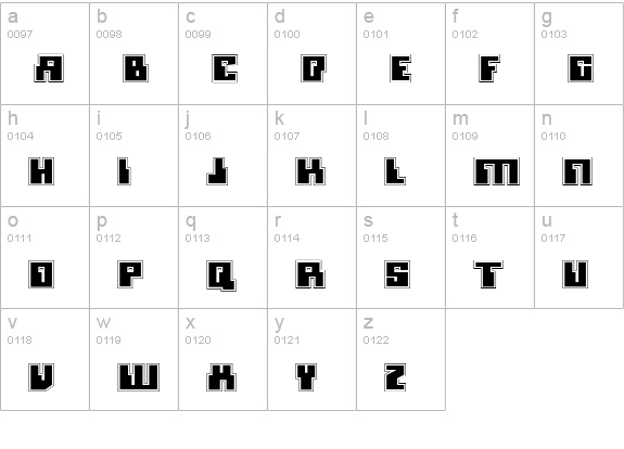 Micronian Academy lowercase a-z preview