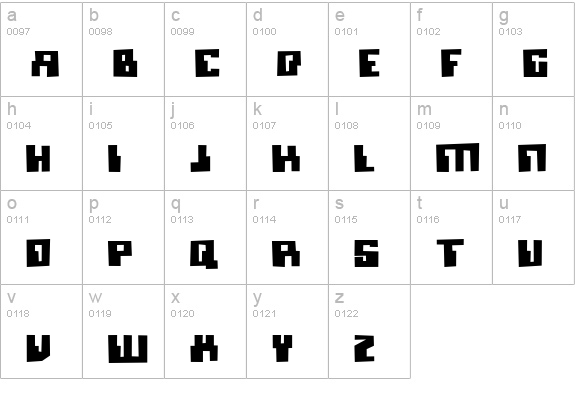 Micronian Blown lowercase a-z preview