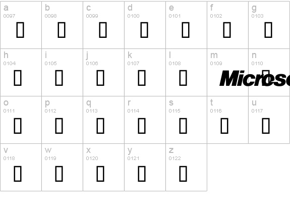 Microsoft Logo 95 lowercase a-z preview