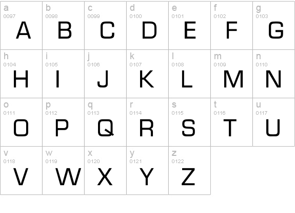 MicroTechnic lowercase a-z preview