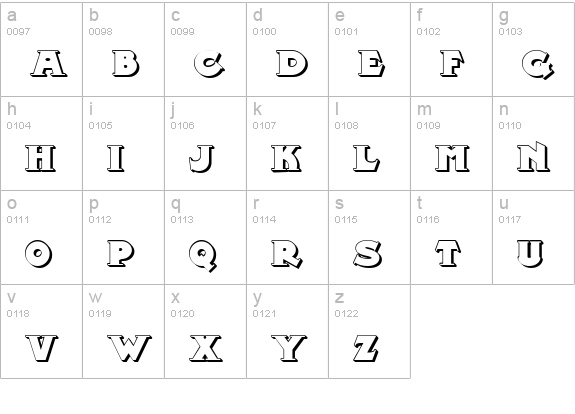 Midland Rail Shadow NF lowercase a-z preview