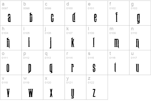 Midnight Moon lowercase a-z preview