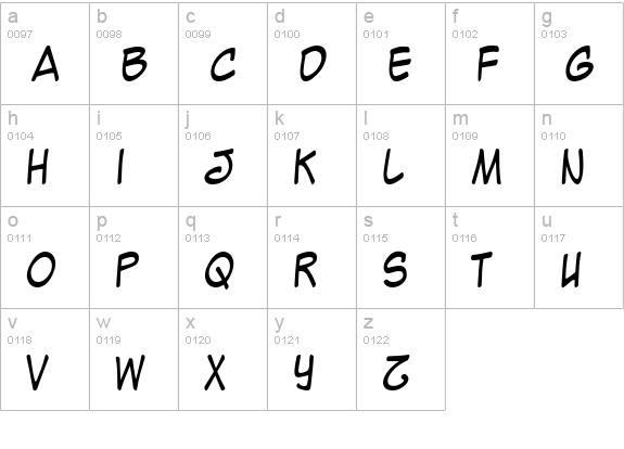 Mighty Zeo Caps lowercase a-z preview