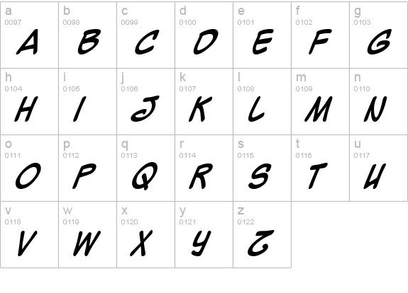 Mighty Zeo Caps Bold lowercase a-z preview