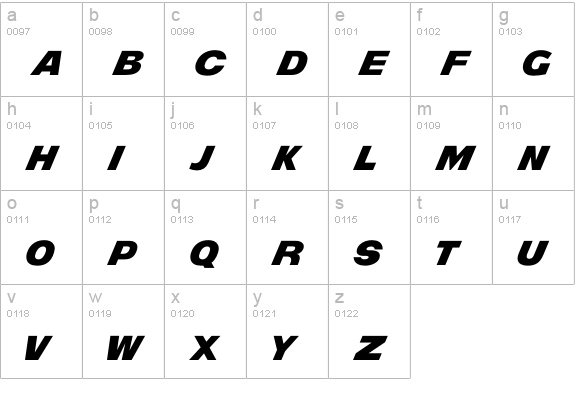 MightyRapids lowercase a-z preview