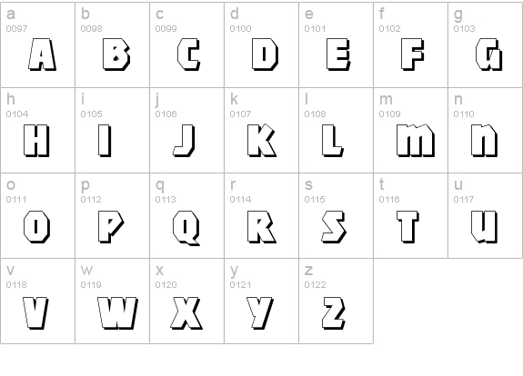 MightyShadowBlack lowercase a-z preview
