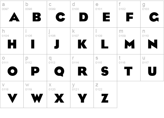 MilanBold lowercase a-z preview