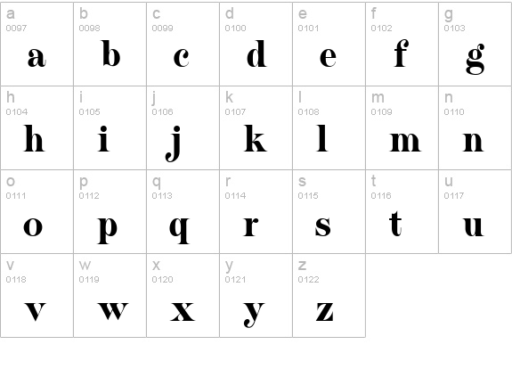 Milano Regular lowercase a-z preview