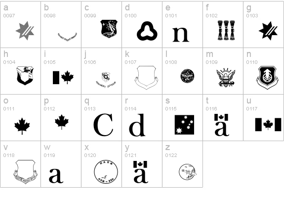 MilitaryPatrioticP02 lowercase a-z preview