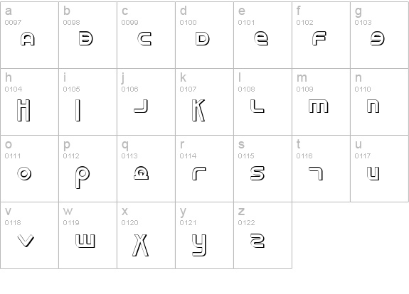 Milk Bar Shadow lowercase a-z preview
