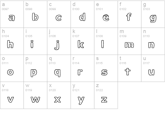 Milk Cocoa (sRB) lowercase a-z preview