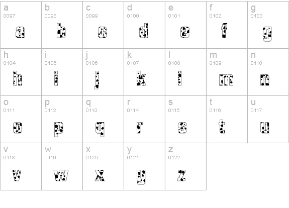 Milk Shed SF lowercase a-z preview