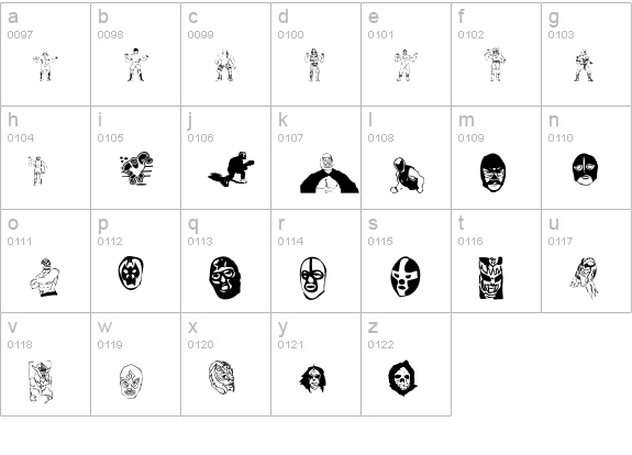 MilMascaras lowercase a-z preview