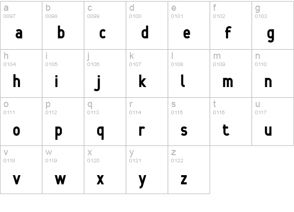 Min-Four lowercase a-z preview