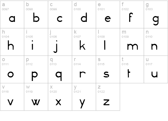 Minerva16 lowercase a-z preview