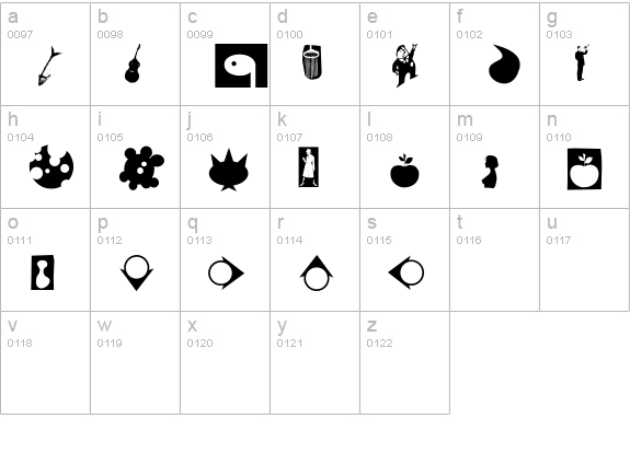 Mini lowercase a-z preview