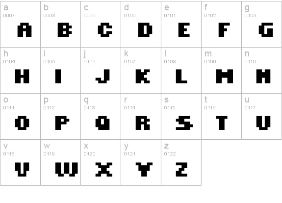 MINI 7 Condensed Bold lowercase a-z preview