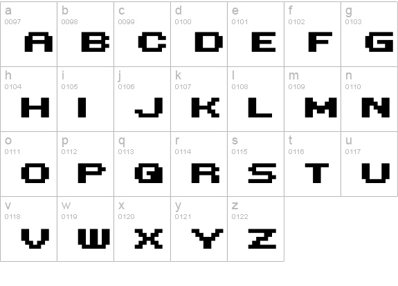 MINI 7 Extended Bold lowercase a-z preview