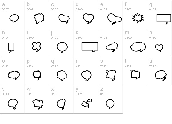 Mini Pics Balloonies Bold lowercase a-z preview