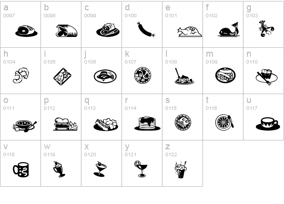 Mini Pics L'il Edibles Regular lowercase a-z preview